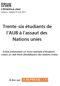 Trente-six étudiants de l’AUB à l’assaut des Nations unies
